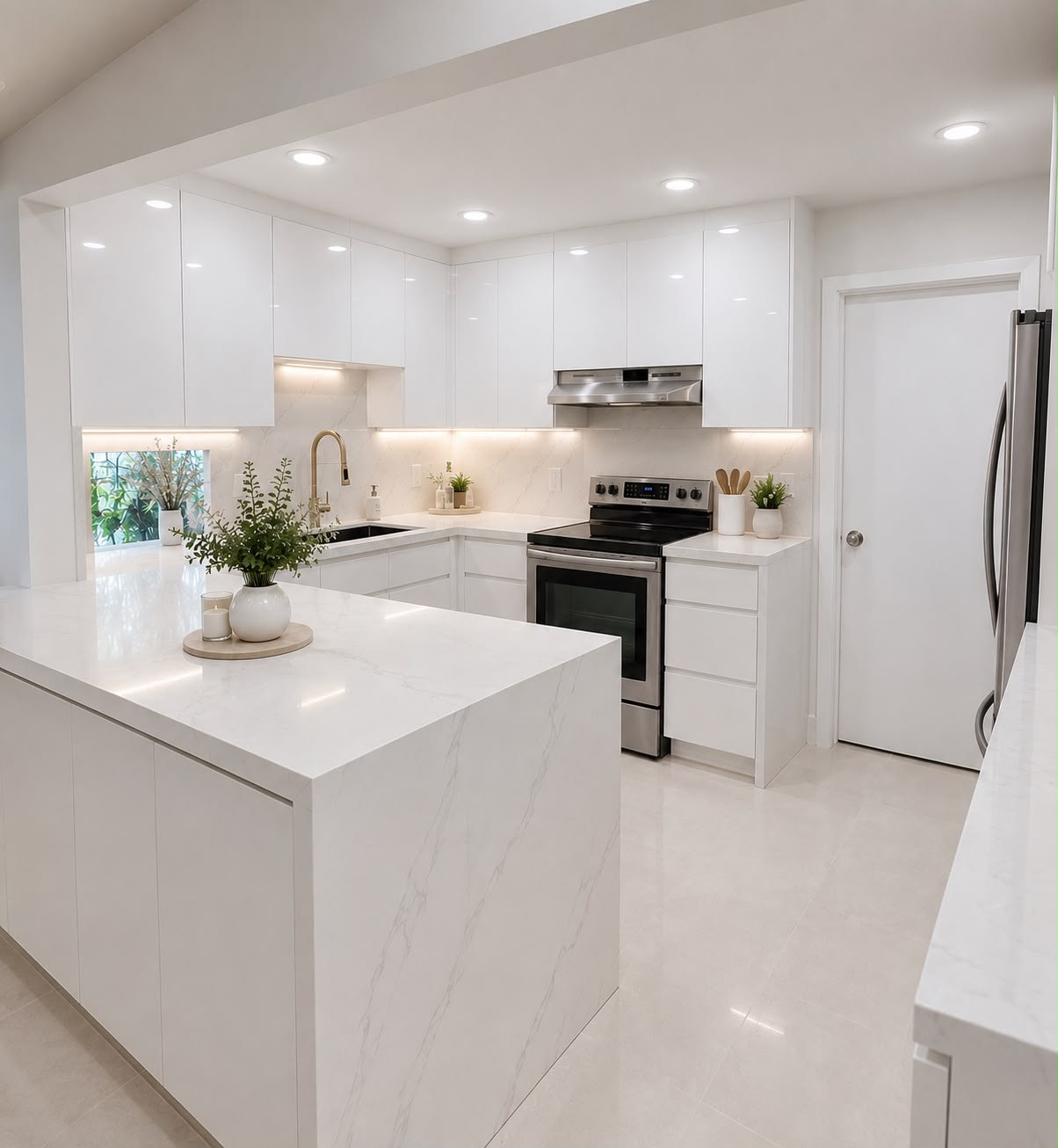 Cocina blanca en Miramar